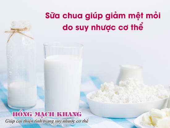 Suy nhược cơ thể nên uống gì– Sữa chua ít béo, ít đường.jpg